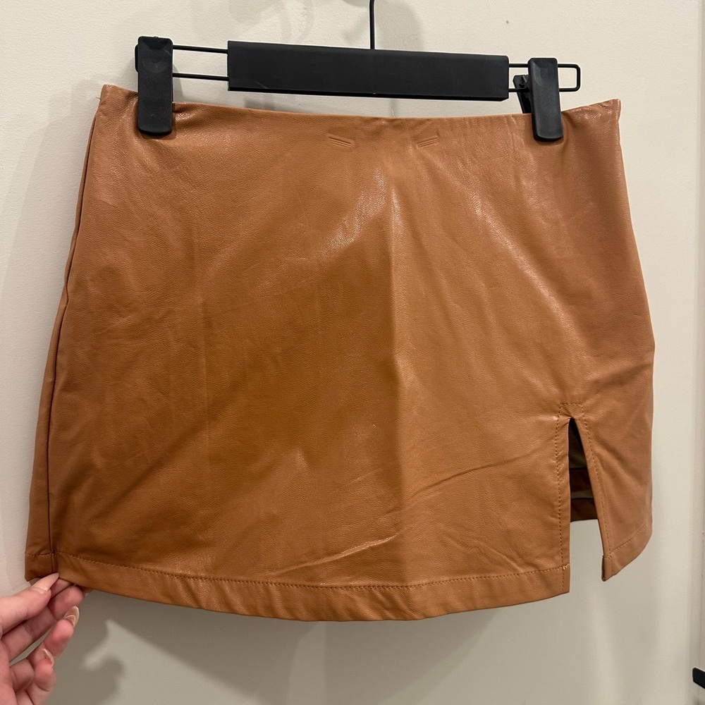 NWOT Vegan Leather Mini Skirt Size Small